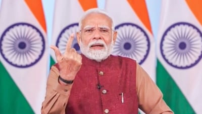 Prime Minister Narendra Modi also spoke about the rapid growth in defence production, especially after Operation Sindoor. (DD) Prime Minister Narendra Modi also spoke about the rapid growth in defence production, especially after Operation Sindoor. (DD)