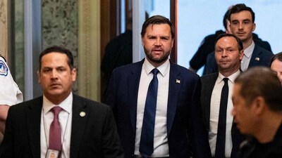 JD Vance and his family were spotted at Disneyland on July 12. (Getty Images via AFP) JD Vance and his family were spotted at Disneyland on July 12. (Getty Images via AFP)