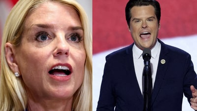 George Santos has fueled rumors that Matt Gaetz could replace Pam Bondi. (Reuters) George Santos has fueled rumors that Matt Gaetz could replace Pam Bondi. (Reuters)