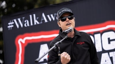 Former U.S. Representative Matt Gaetz (R-FL) speaks during a rally organized by conservative activists in Beverly Hills (REUTERS)