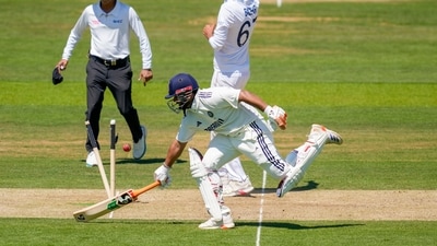 London: India's batter Rishabh Pant tries to reach the crease during the third day of the third Test match between India and England (PTI)