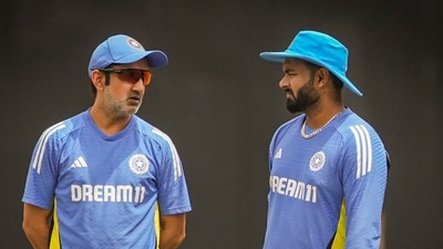 India's Head Coach Gautam Gambhir and Rishabh Pant during a practice session. (PTI) India's Head Coach Gautam Gambhir and Rishabh Pant during a practice session. (PTI)