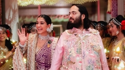 Anant Ambani and Radhika Merchant, childhood sweethearts, during their wedding ceremony on July 12, 2024. (File Photo) Anant Ambani and Radhika Merchant, childhood sweethearts, during their wedding ceremony on July 12, 2024. (File Photo)
