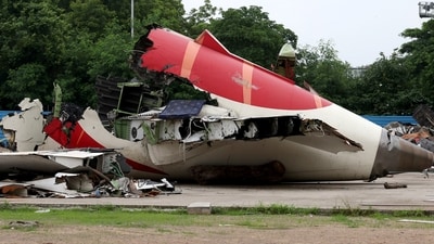 Wreckage of the Air India Boeing 787-8 Dreamliner plane sits on the open ground, outside Sardar Vallabhbhai Patel International Airport, where it took off and crashed nearby shortly afterwards, in Ahmedabad. (REUTERS)