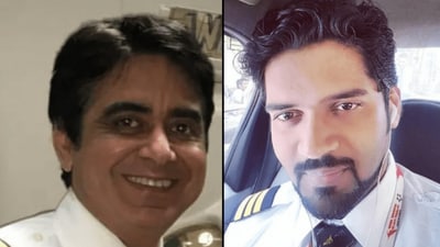 Air India plane pilot Sumeet Sabharwal, 56, and his co-pilot Clive Kunder, 32. Air India plane pilot Sumeet Sabharwal, 56, and his co-pilot Clive Kunder, 32.