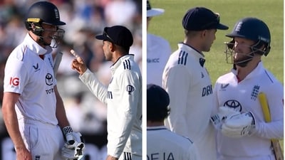 India captain Shubman Gill arguing with England openers Zak Crawley (L) and Ben Duckett (R) India captain Shubman Gill arguing with England openers Zak Crawley (L) and Ben Duckett (R)