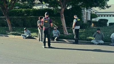 The eight suspects have been booked into the San Joaquin County Jail on various felony charges, said the sheriff's office. (Screengrab/X/@SJSheriff)