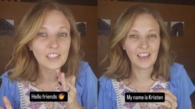 An American woman shared her Hindi-learning journey in a viral video. (Instagram/kristenfischer3) An American woman shared her Hindi-learning journey in a viral video. (Instagram/kristenfischer3)