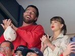  Travis Kelce's response to a fan praising Taylor Swift at the American Century Championship went viral. (Photo by BRUCE BENNETT / GETTY IMAGES NORTH AMERICA / Getty Images via AFP)(Getty Images via AFP)