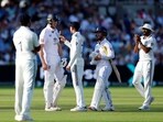England's Zak Crawley clashes with India's Shubman Gill.