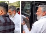 SS Rajamouli was seen pushing a fan who was trying to take selfie after the director paid his respects to actor Kota Srinivasa Rao. 