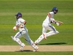 India's batters Rishabh Pant and KL Rahul run between the wickets. India's batters Rishabh Pant and KL Rahul run between the wickets.