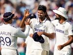 London: India's bowler Washington Sundar celebrates with teammates after taking the wicket of England's batter Shoaib Bashir London: India's bowler Washington Sundar celebrates with teammates after taking the wicket of England's batter Shoaib Bashir
