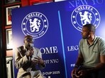 FIFA Club World Cup - Final - Chelsea fans gather ahead of Chelsea v Paris St Germain - The Football Factory, New York, U.S. - July 12, 2025 Former Chelsea player Claude Makelele gather with fans ahead of the FIFA Club World Cup Final REUTERS/Hannah Mckay