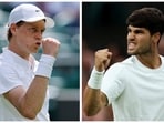 A combination picture shows Italy's Jannik Sinner and Spain's Carlos Alcaraz ahead of the Wimbledon men's singles final. July 12, 2025