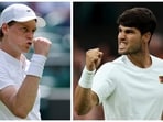 A combination picture shows Italy's Jannik Sinner and Spain's Carlos Alcaraz ahead of the Wimbledon men's singles final. July 12, 2025. REUTERS