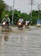 Waterlogging near the Police Signature building after heavy rainfall in Lucknow,on Saturday (HT Photo) Waterlogging near the Police Signature building after heavy rainfall in Lucknow,on Saturday (HT Photo)