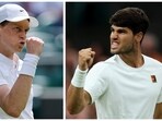 A combination picture shows Italy's Jannik Sinner and Spain's Carlos Alcaraz ahead of the Wimbledon men's singles final. 