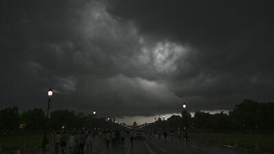 Dark grey clouds seen in the city before it rained in many parts on Sunday evening. (Sanjeev Verma/HT Photo) Dark grey clouds seen in the city before it rained in many parts on Sunday evening. (Sanjeev Verma/HT Photo)