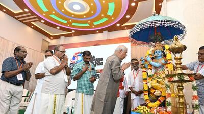 Kerala governor Rajendra Arlekar at an event organised by Balagokulam, the children’s organisation affiliated with RSS, in Thiruvananthapuram on Sunday (Kerala governor/X) Kerala governor Rajendra Arlekar at an event organised by Balagokulam, the children’s organisation affiliated with RSS, in Thiruvananthapuram on Sunday (Kerala governor/X)