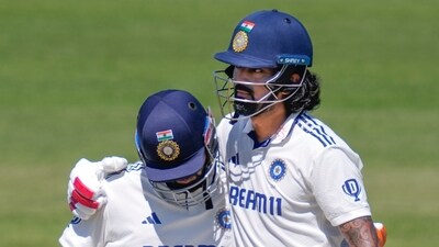 India's vice captain Rishabh Pant celebrates his half century with KL Rahul. (PTI) India's vice captain Rishabh Pant celebrates his half century with KL Rahul. (PTI)