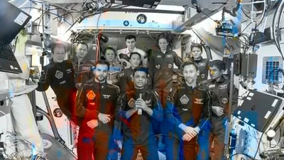 Shubhanshu Shukla said that the crew looked back at Earth during the mission during whatever time they could make and to him, it seems “magical”. (@Axiom_Space) Shubhanshu Shukla said that the crew looked back at Earth during the mission during whatever time they could make and to him, it seems “magical”. (@Axiom_Space)