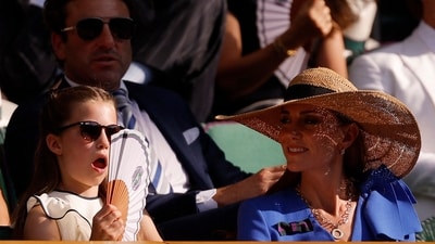 Princess of Wales look at her daughter Princess Charlotte's reaction in the royal box in centre court during the men's singles final between Spain's Carlos Alcaraz and Italy's Jannik Sinner REUTERS/Andrew Couldridge (REUTERS)