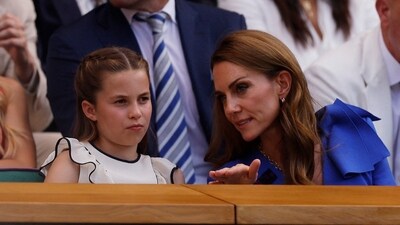 Princess of Wales and Princess Charlotte in conversation with each other in the royal box in centre court ahead of the men's singles final between Spain's Carlos Alcaraz and Italy's Jannik Sinner REUTERS/Andrew Couldridge (REUTERS)