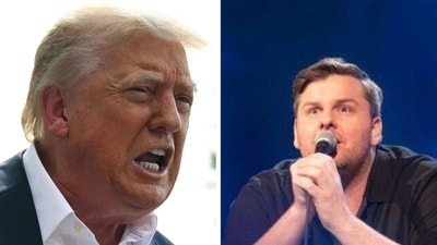 Tim J. Dillon weighed in with a video suggesting that Donald Trump may be staying quiet on the Epstein case out of fear for his safety (AFP, Facebook) Tim J. Dillon weighed in with a video suggesting that Donald Trump may be staying quiet on the Epstein case out of fear for his safety (AFP, Facebook)