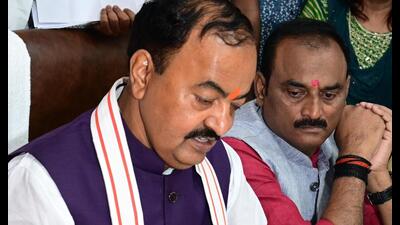 UP deputy chief minister Keshav Prasad Maurya in Prayagraj on Sunday. (HT Photo) UP deputy chief minister Keshav Prasad Maurya in Prayagraj on Sunday. (HT Photo)