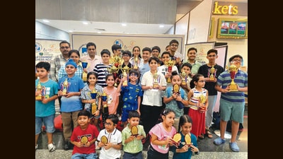 Winners of the 14th Chandigarh Chess Academy Open and Children’s Prize Money Chess Festival. (HT Photo)