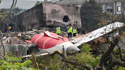 Forensic experts and DGCA officials searching for evidence at Air India Plane crash site in Ahmedabad on June 13. (HT File) Forensic experts and DGCA officials searching for evidence at Air India Plane crash site in Ahmedabad on June 13. (HT File)