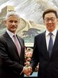 External affairs minister S Jaishankar with Chinese vice president Han Zheng in Beijing. (Photo from X)