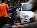 The incident, which was caught on camera, has sparked fresh concerns over the safety of gig workers on city roads. (Representational Image)