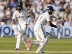 India's batters KL Rahul and Akash Deep run between the wickets during the fourth day of the third Test match between India and England,
