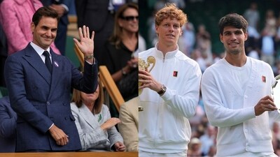 Carlos Alcaraz failed to match Roger Federer's record. (AP)