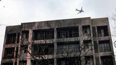 The crash site of Air India's Boeing 787-8 aircraft, which was operating flight AI171 from Ahmedabad to London on June 12. (PTI File) The crash site of Air India's Boeing 787-8 aircraft, which was operating flight AI171 from Ahmedabad to London on June 12. (PTI File)