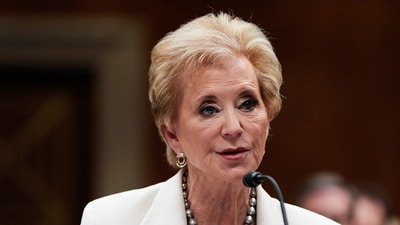 Education Secretary Linda McMahon speaks during a Senate Appropriations hearing (AP)
