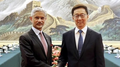 External affairs minister S Jaishankar with Chinese vice president Han Zheng in Beijing. (X) External affairs minister S Jaishankar with Chinese vice president Han Zheng in Beijing. (X)