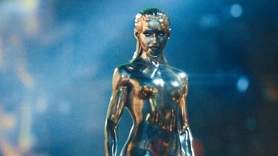 Julia Garner as Silver Surfer in The Fantastic Four: First Steps. Julia Garner as Silver Surfer in The Fantastic Four: First Steps.