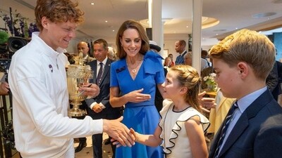Wimbledon champion Jannik Sinner expressed joy meeting Princess Charlotte, Prince George and discussed their interest in tennis during a post-match encounter with their parents. Wimbledon champion Jannik Sinner expressed joy meeting Princess Charlotte, Prince George and discussed their interest in tennis during a post-match encounter with their parents.
