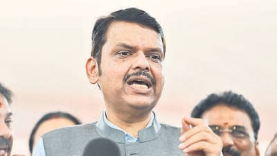 Mumbai, India - July 11, 2025: CM Devendra Fadnavis interacts with media on Special Public Security Act during the monsoon assembly at Vidhan Bhavan, in Mumbai, India, on Friday, July 11, 2025. (Photo by Anshuman Poyrekar/ Hindustan Times) (Hindustan Times) Mumbai, India - July 11, 2025: CM Devendra Fadnavis interacts with media on Special Public Security Act during the monsoon assembly at Vidhan Bhavan, in Mumbai, India, on Friday, July 11, 2025. (Photo by Anshuman Poyrekar/ Hindustan Times) (Hindustan Times)