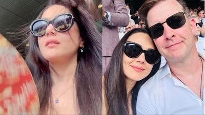 Preity Zinta and Gene Goodenough watched the Wimbledon final in London. Preity Zinta and Gene Goodenough watched the Wimbledon final in London.