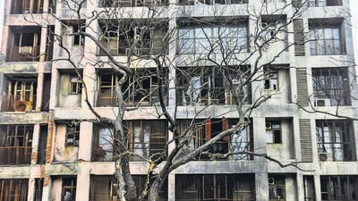 The crash site of AI Flight 171 in Ahmedabad. (PTI) The crash site of AI Flight 171 in Ahmedabad. (PTI)