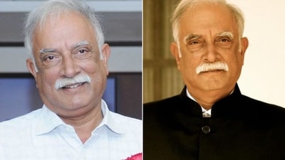 File photo of Pusapati Ashok Gajapathi Raju and Professor Ashim Kumar Ghosh. (X) File photo of Pusapati Ashok Gajapathi Raju and Professor Ashim Kumar Ghosh. (X)