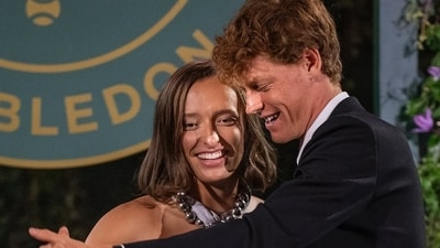 Jannik Sinner and Iga Swiatek at Wimbledon Champions' Dinner Jannik Sinner and Iga Swiatek at Wimbledon Champions' Dinner