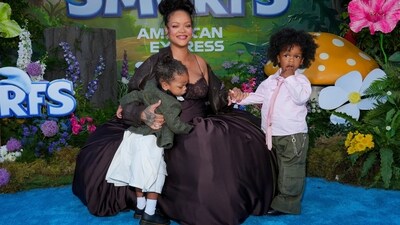 Riot and RZA held their mama Rihanna's hands, dressed to the nines in matching outfits on the blue carpet. (Jordan Strauss/Invision/AP) Riot and RZA held their mama Rihanna's hands, dressed to the nines in matching outfits on the blue carpet. (Jordan Strauss/Invision/AP)