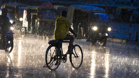 The auto rickshaw driver was among five fatalities amid rain in Gurugram. (Praveen Kumar/ Hindustan Times)