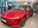During the launch, the showroom had two model Ys on display. During the launch, the showroom had two model Ys on display.