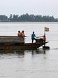 BSF personnel patrol the Gangadhar river near the India-Bangladesh border. (AFP)